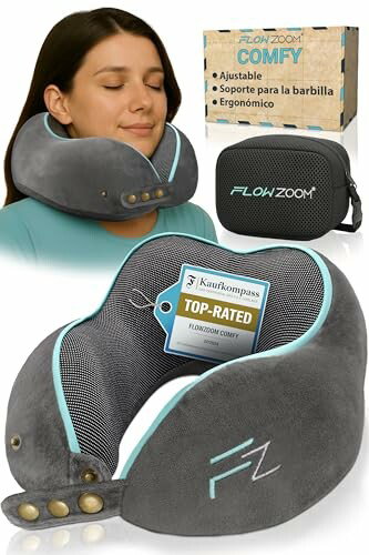 Cómoda almohada de viaje de espuma viscoelástica FLOWZOOM