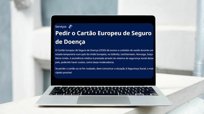 Imagen del portal gov.pt en la pantalla de un portátil