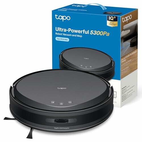 Tapo RV20 MAX Robot aspirador y fregona 4 en 1, ultra succión 5300Pa