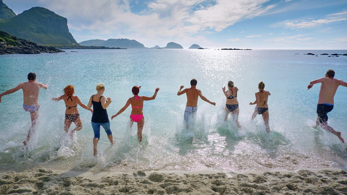 gente en la playa
