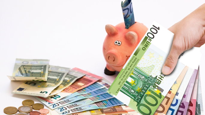 alcancía con euros