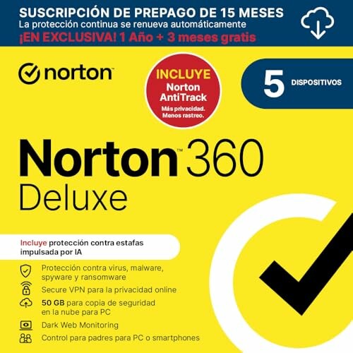 Norton 360 Deluxe + Antipista 2025
