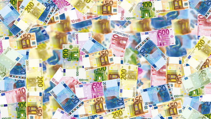 Imagen de billetes en euros físicos