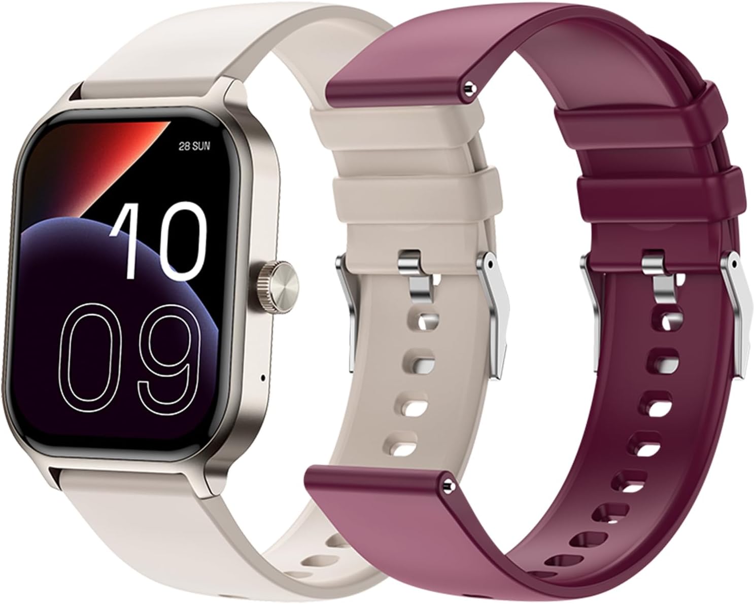 SPC SMARTEE Duo 3 - Smartwatch Smart AMOLED Screen 1.93", Beige | With 2 straps, Bluetooth calls, battery 7 days normal use, 100 sports, IP68 and SPC SMART YOU tracking app