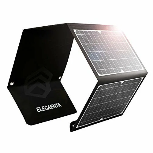 ELECAENTA 30W PD18W Cargador Solar Portátil 3 Puertos USB Panel Solar