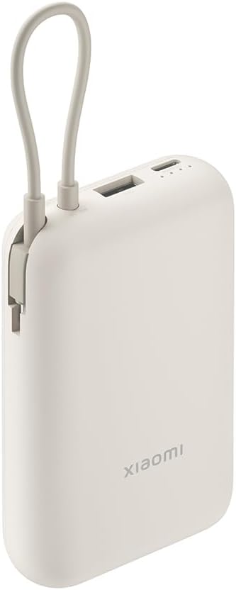 Xiaomi Power Bank 10000mAh, 22.5W Bi-Directional Fast Charge, 3 Output Ports, Integrated Cable, Compatible with Smartphones, Tablets, Nintendo Switch, Headphones, Smartbands, Blue