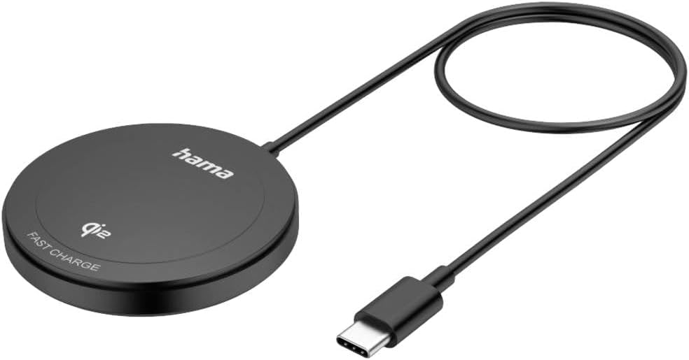 Hama | Qi2 Magnet Inductive Charger (15W, Wireless Charger, Inductive Charging Dock, Fast Charge) Black