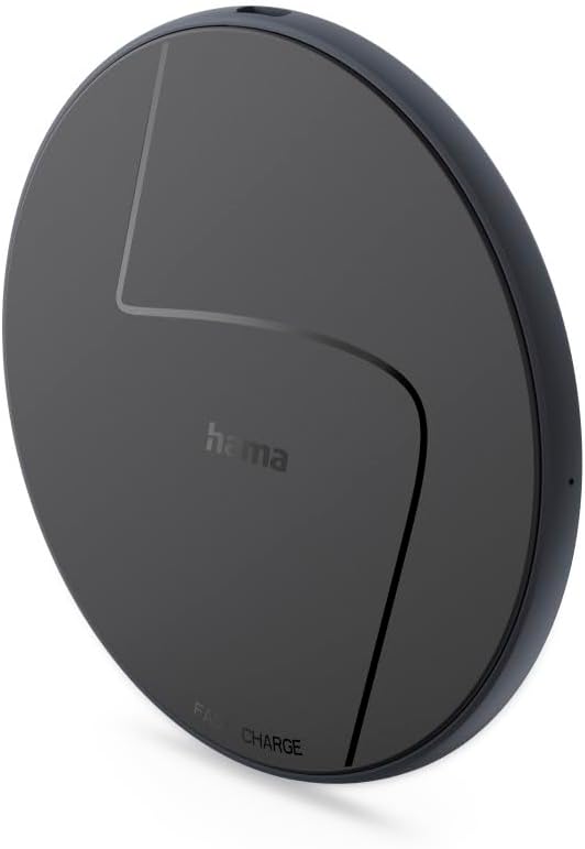 Hama | Wireless Charger Fast Charging for Smartphone (Wireless Charger, Wireless Charging Base, Qi Charger, Mobile Charger without Cables, Fast Wireless Charging, Smartphone Charging Base) Black - Imagen 2