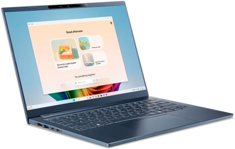 Acer Aspire 14 AI Copilot+ PC A14-11M, Laptop 14" WUXGA IPS (Qualcomm Snapdragon X X1-26100, 16 GB RAM, 512 GB SSD, Qualcomm Adreno, Windows 11 Home), Blue, Spanish QWERTY Keyboard - Imagen 2