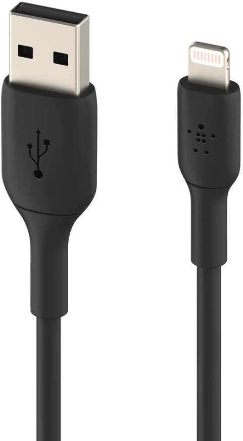 Belkin Boost Charge Lightning Cable (Lightning to USB Cable for iPhone, iPad and AirPods), MFi Certified iPhone Charging Cable (Black, 1m) - 2 Pack - Imagen 2
