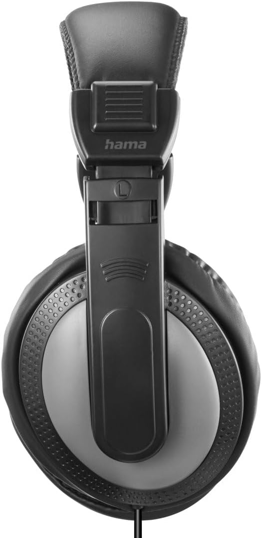 Hama | Headphones with Cable 2 Metres 3.5 mm Jack Connector (Desktop Computer, Adjustable Headband, Stereo Sound) Black. - Imagen 3