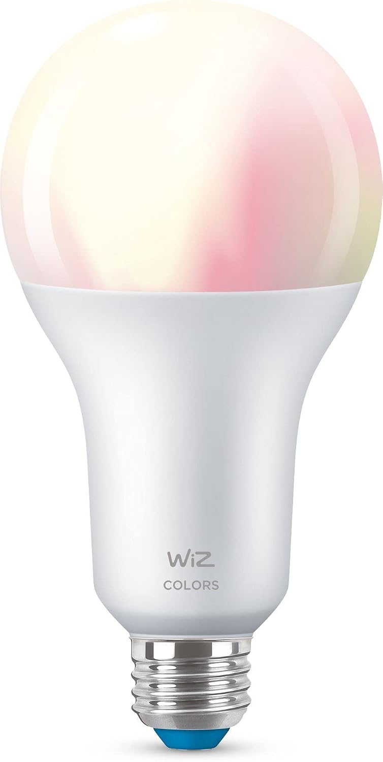 WiZ - Wi-Fi Smart LED Bulb, 18.5W (Eq. 150W) A80 E27, White and Coloured Light, with SpaceSense Technology and Compatible with Alexa and Google Home