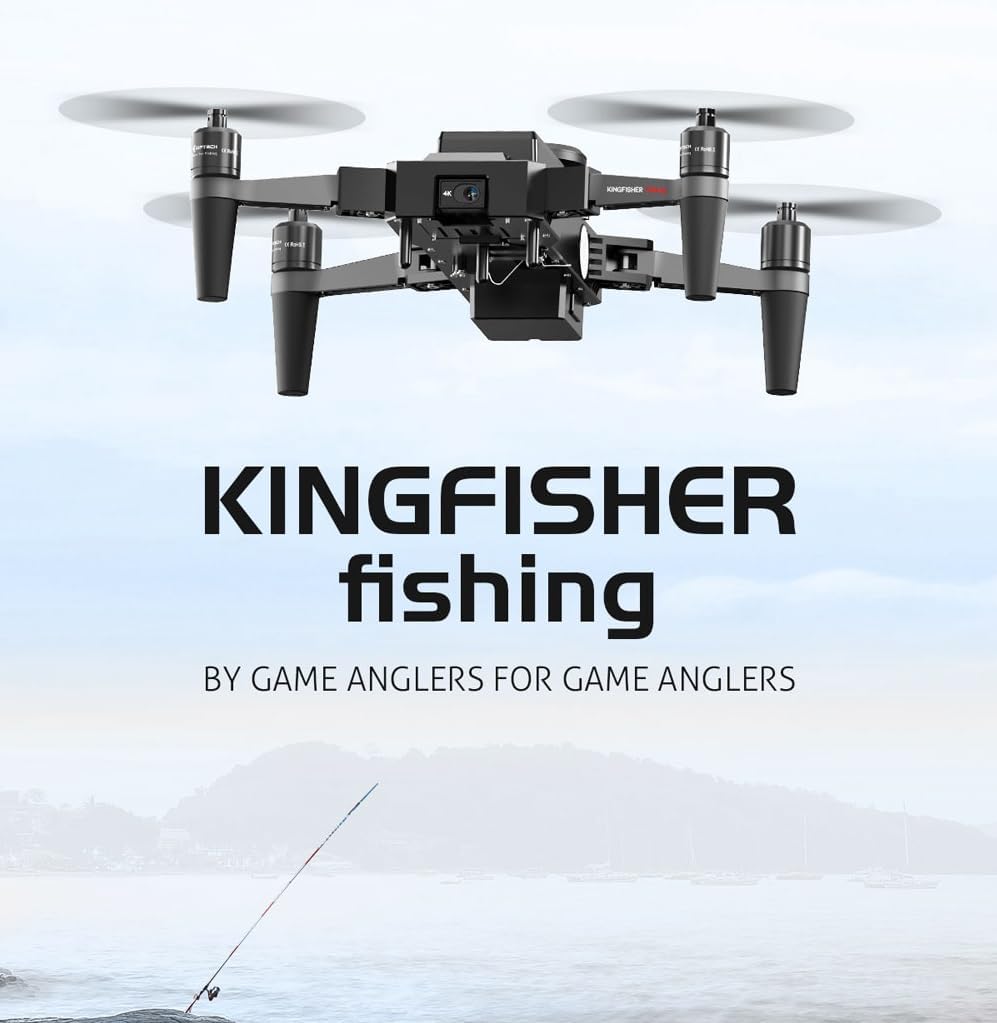 Waterproof Fishing Drone with Bait Release RC Toys Mini Foldable Drone with 4K Camera for Sea - Imagen 4