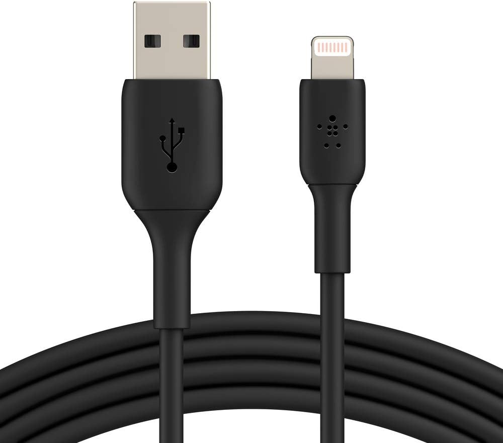 Belkin Boost Charge Lightning Cable (Lightning to USB Cable for iPhone, iPad and AirPods), MFi Certified iPhone Charging Cable (Black, 1m) - 2 Pack - Imagen 3