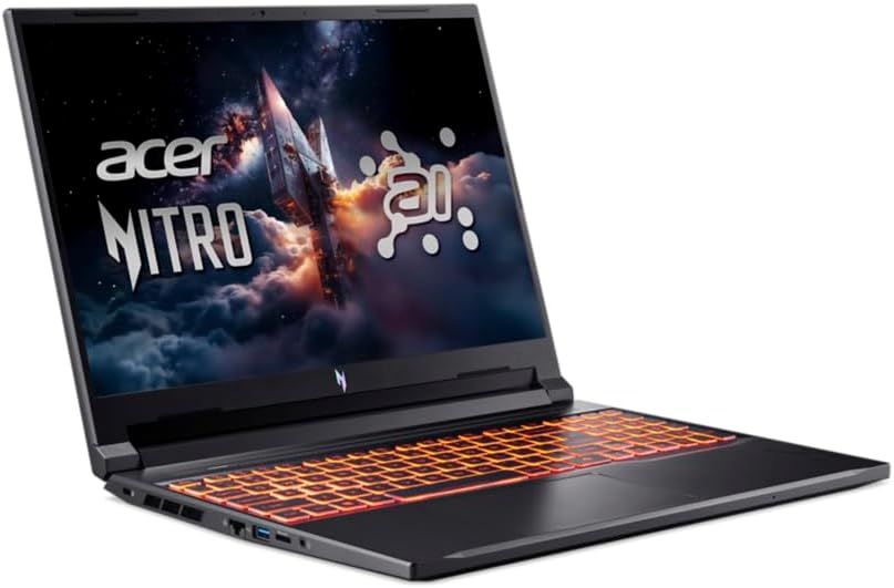 Acer Nitro V 16 AI ANV16-42, Gaming Laptop 16", WUXGA IPS (AMD Ryzen 7 260, 16 GB RAM, 512 GB SSD, NVIDIA GeForce RTX 5050, Without Operating System) Black, Spanish QWERTY Keyboard - Imagen 2