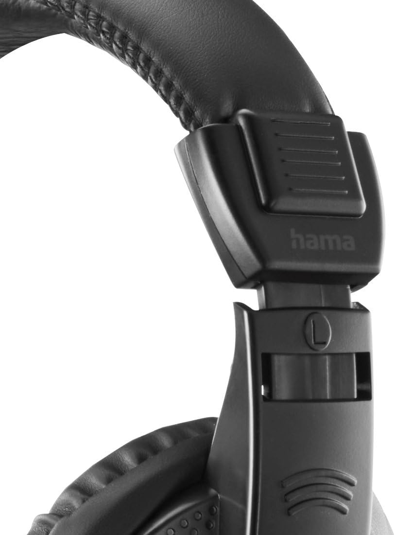 Hama | Headphones with Cable 2 Metres 3.5 mm Jack Connector (Desktop Computer, Adjustable Headband, Stereo Sound) Black. - Imagen 5