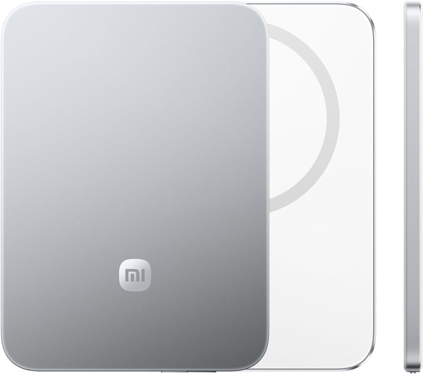 Xiaomi Ultrathin Magnetic Power Bank 5000mAh 15W Compatible with MagSafe for iPhone Ultra-thin and Lightweight External Battery with Wireless Charging, Compatible with iPhone 17/16/15/14/13/12, Gletscher Silber