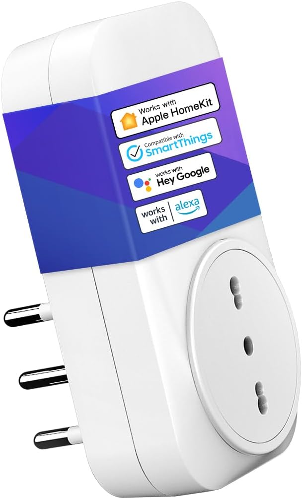 meross MSS210HK (IT) Italian Smart Plug, WiFi Plug, Compatible with HomeKit Siri, Alexa, Google Assistant and SmartThings, No Hub Required, 16A, 2.4GHz
