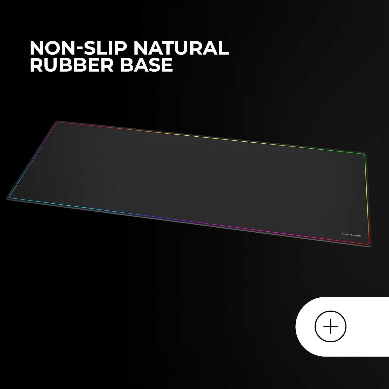 MARSGAMING MMP224, Alfombrilla Gaming XXL 880x330mm, Diseño de Bordes Rainbow, Base Antideslizante de Caucho Natural, Superficie Nanotextil de Alta Precisión, Alfombrilla de Ratón Flexible, Negro - Imagen 4