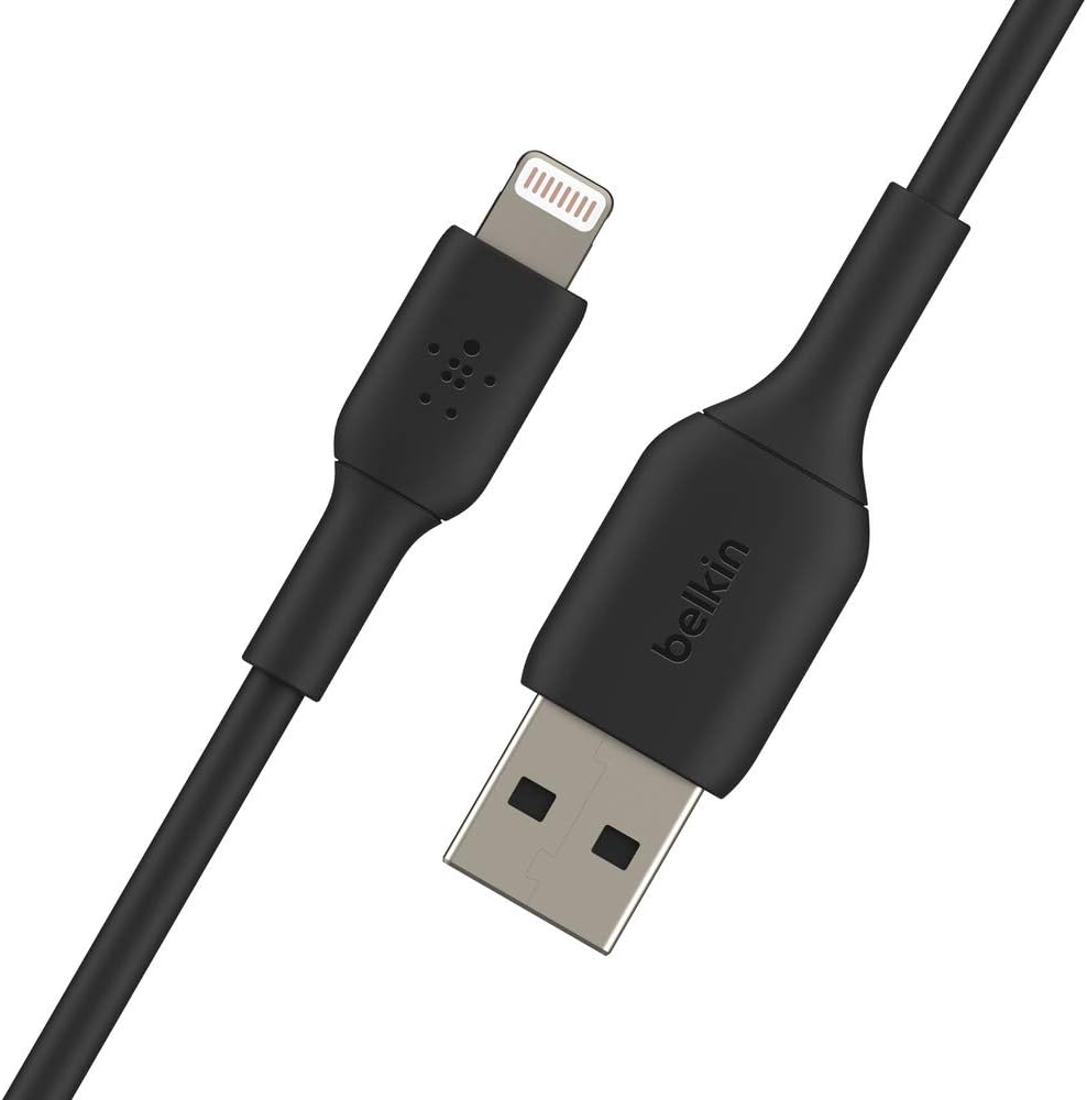 Belkin Boost Charge Lightning Cable (Lightning to USB Cable for iPhone, iPad and AirPods), MFi Certified iPhone Charging Cable (Black, 1m) - 2 Pack - Imagen 4