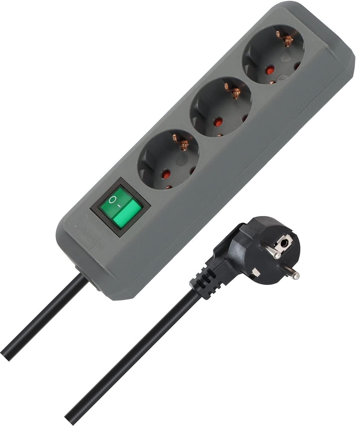 Brennenstuhl Eco-Line Power Strip with 3 Outlets (1.5 m Cable, Switch) Silver