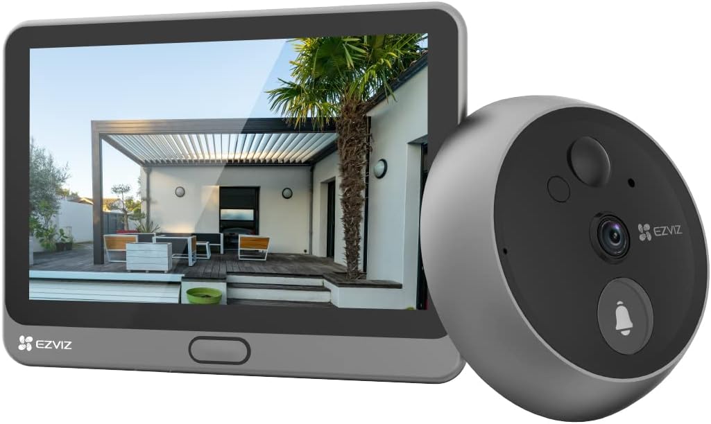 EZVIZ Digital Door Peephole with 4.3'' Color Touch Screen Video Camera Wireless Doorbell Monitor with Rechargeable Battery 4600mAh,PIR Motion Detection,Two-way Audio,Model CP4