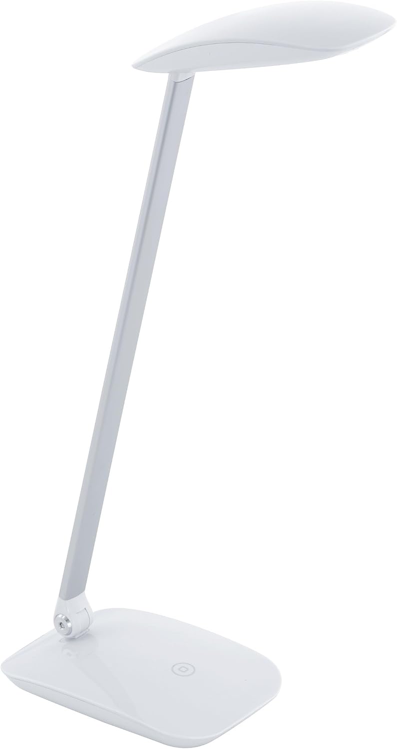 EGLO Cashier Table Lamp White, Table Lamps, White, Plastic, Home Office, Office, Study, IP20, II, ENEC