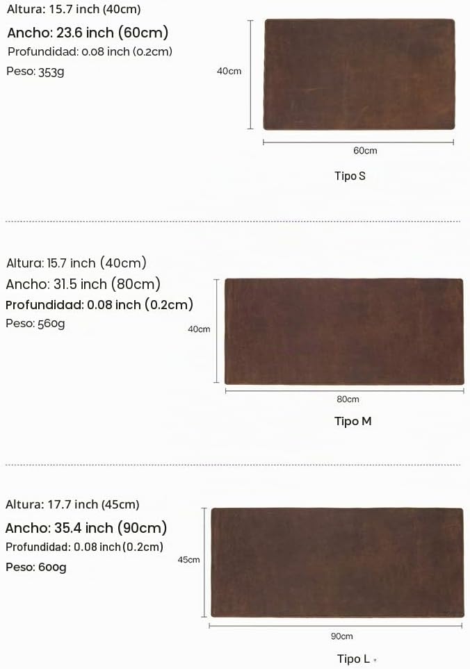 Contacts Genuine Leather Laptop Desk Pads 45x90cm Mouse Pads Waterproof Table Mat Writing Pad for Office Home Coffee Friendly (L) - Imagen 2