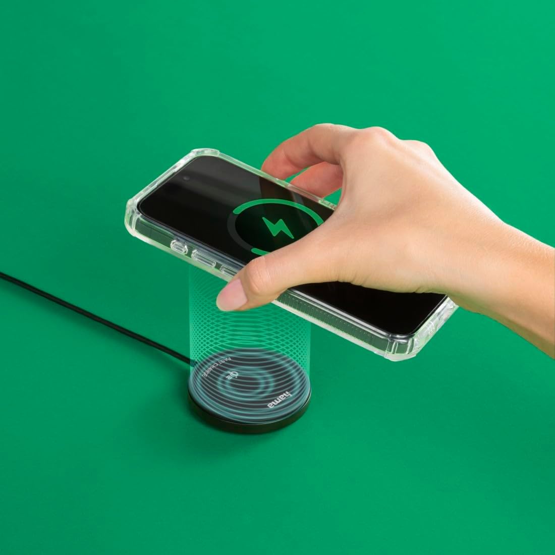 Hama | Qi2 Magnet Inductive Charger (15W, Wireless Charger, Inductive Charging Dock, Fast Charge) Black - Imagen 2