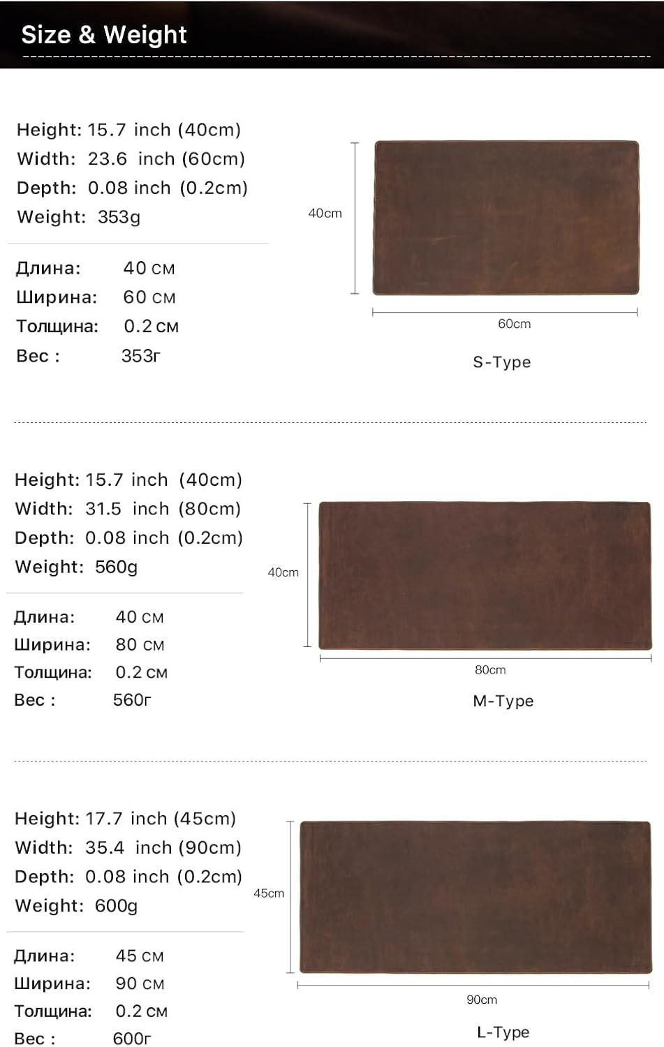 CONTACT'S FAMILY Leather Desk Pad,Large Mouse Pad,Computer Desk Pad,Writing Pad for Office and Home(31.5"x15.7") - Imagen 2