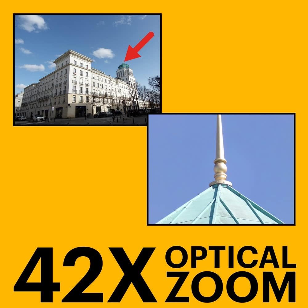 KODAK Pixpro AZ425 20MP Bridge Camera with 42x Optical Zoom + Protective Case + 32GB SD Card - Full HD 1080p Video, 24mm Wide Angle, Stabilizer, 3" LCD Screen - Red - Imagen 3