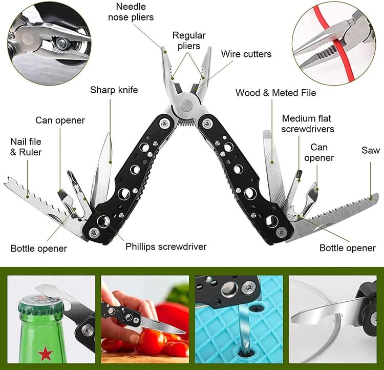 scosao 21 in 1 Multifunctional Survival Kit Emergency Survival Bag, Military Survival Kit and First Aid Kit, for Walking Hiking, Travel or Adventure, Net - Imagen 2
