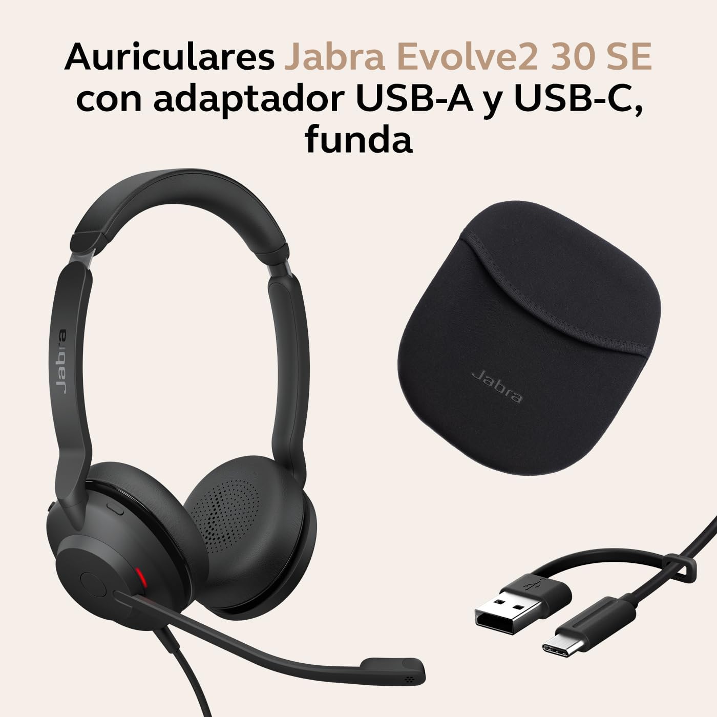 Jabra Evolve2 30 SE - USB-A/USB-C - UC Certified Dual Wired Headphones - Imagen 7
