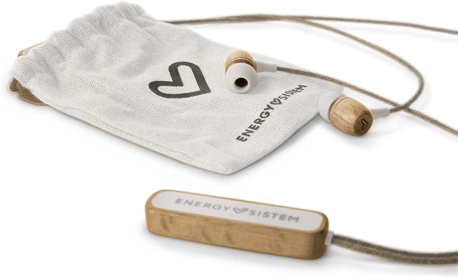 Energy Sistem Earphones Eco Bluetooth Beech Wood Headphones (In-ear, Sustainable Wood, Hemp Cable, Microphone, USB Type C, Bluetooth 5.1) - Beech - Imagen 4