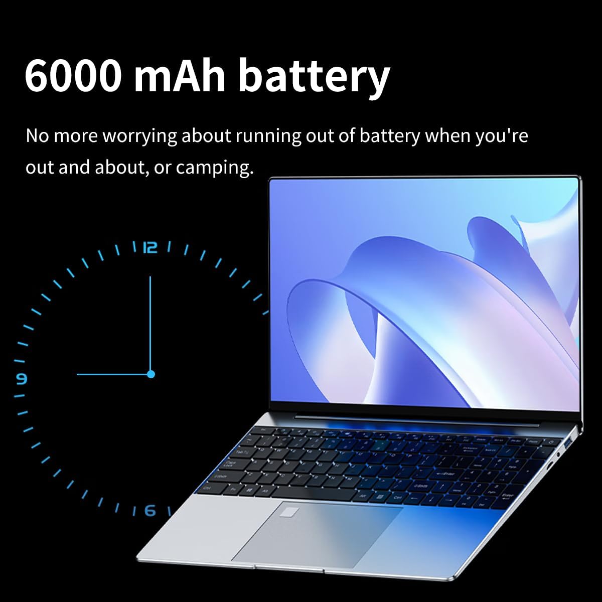 15.6" FHD Gaming Laptop, Intel N95 Turbo Boost 3.4GHz, 16GB DDR4 3200 RAM + 512GB SSD, RGB Backlit Keyboard and Fingerprint Unlock, Computer - Imagen 5