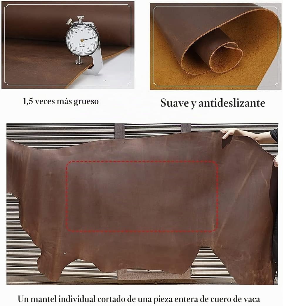 Contacts Genuine Leather Laptop Desk Pads 45x90cm Mouse Pads Waterproof Table Mat Writing Pad for Office Home Coffee Friendly (L) - Imagen 4