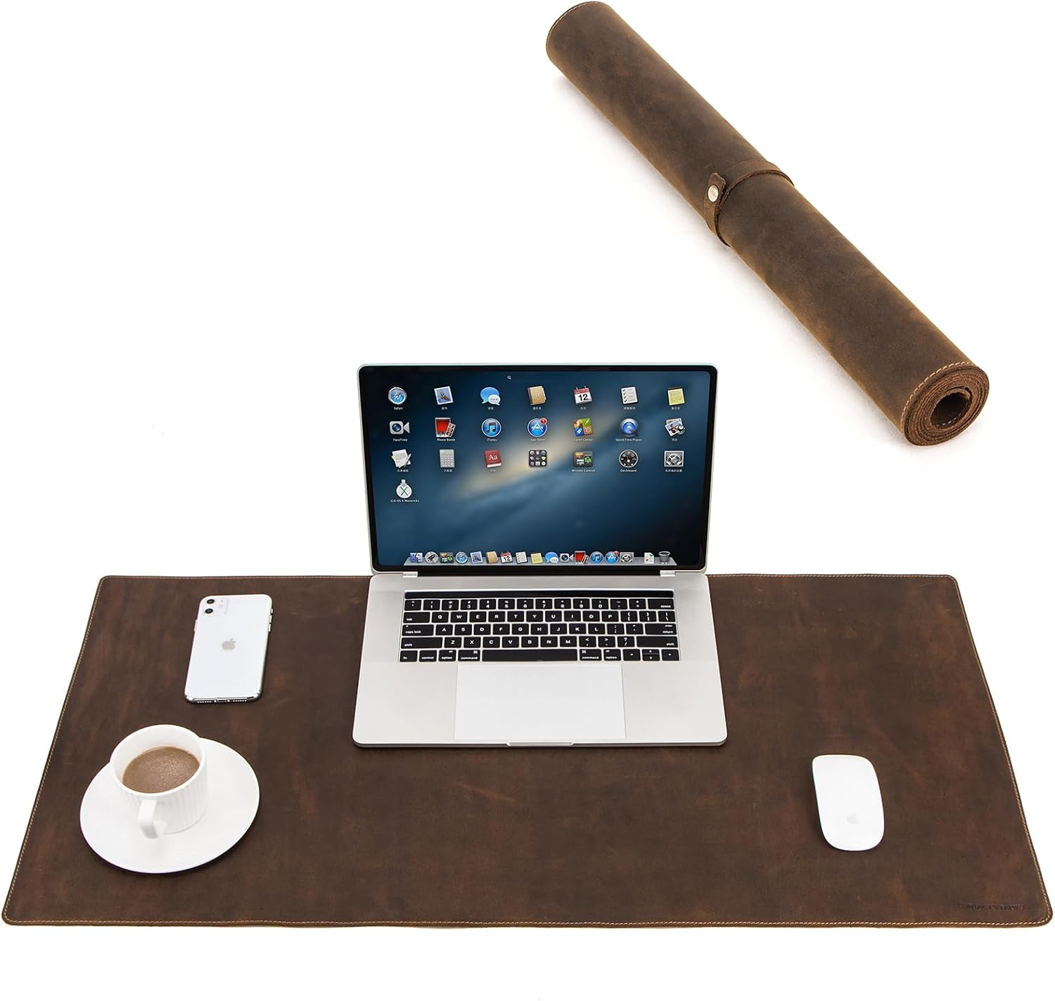 CONTACT'S FAMILY Leather Desk Pad,Large Mouse Pad,Computer Desk Pad,Writing Pad for Office and Home(31.5"x15.7")