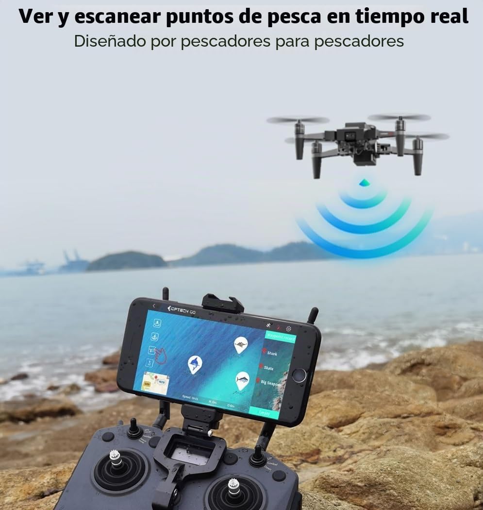 Waterproof Fishing Drone with Bait Release RC Toys Mini Foldable Drone with 4K Camera for Sea - Imagen 6