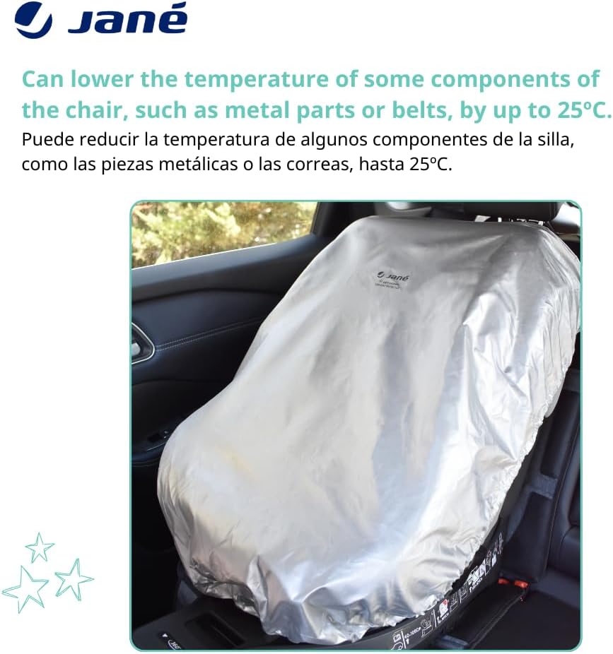Jané Universal Baby Car Seat Cover, Anti-UV Sun Protection, Reduces Heat up to 25°C, Foldable, Waterproof, Grey - Imagen 4