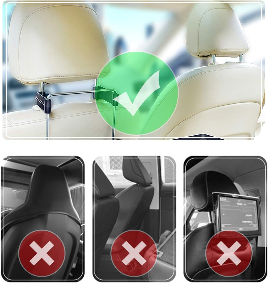 2 in 1 Car Steering Wheel Tray, Back Seat Headrest Tray for Eating Food, Drinks and Writing Work on Laptop, Black Car Desk - Imagen 4
