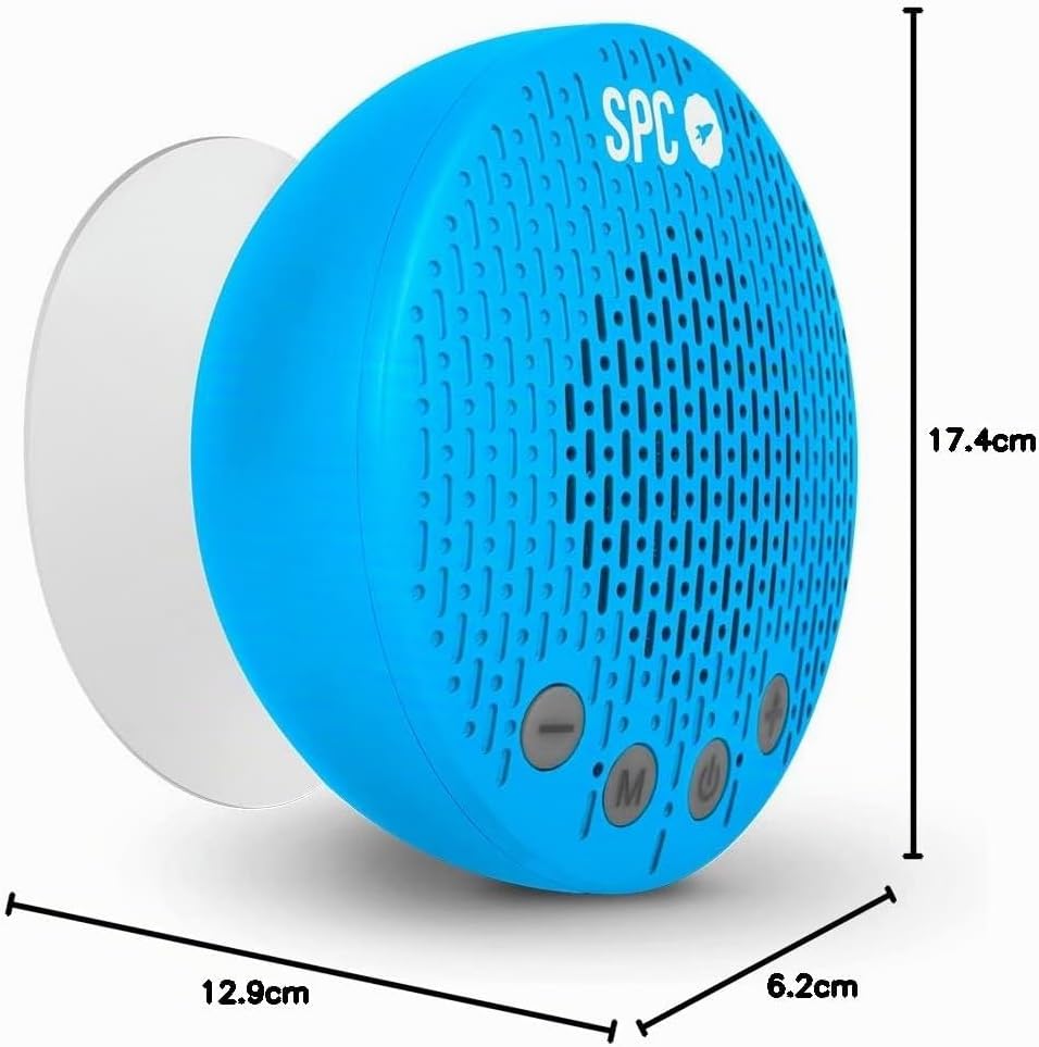 SPC Splash 2 – Wireless Bluetooth 5.0 Shower Speaker with Suction Cup, IPX5, FM Radio, Hands-Free, Blue - Imagen 6