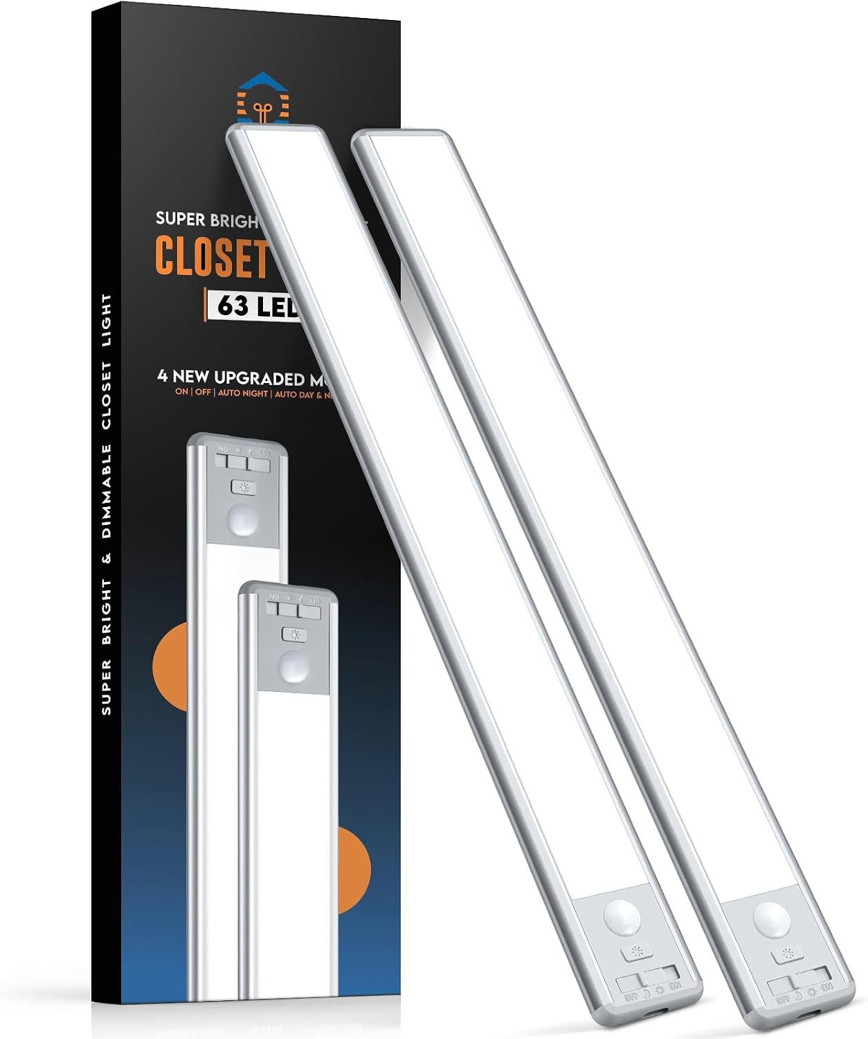 BLS Under Cabinet Lighting 14.8 Inch LED Closet Lights Motion Sensor Light Indoor Battery Operated USB C Rechargeable Magnetic Night Light