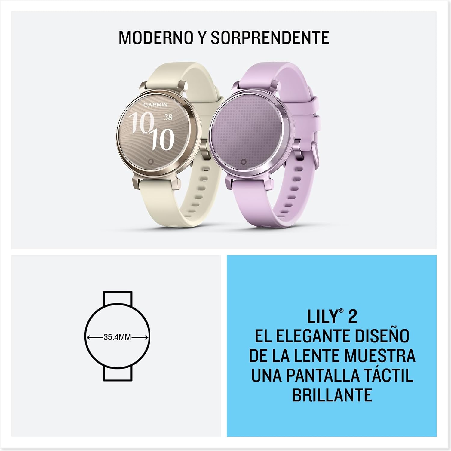 Garmin Lily 2, Smart Watch, Elegant Design, Health and Fitness Data, Touch Screen, Smart Notifications, Up to 5 Days Runtime, Gold (Renewed) - Imagen 7