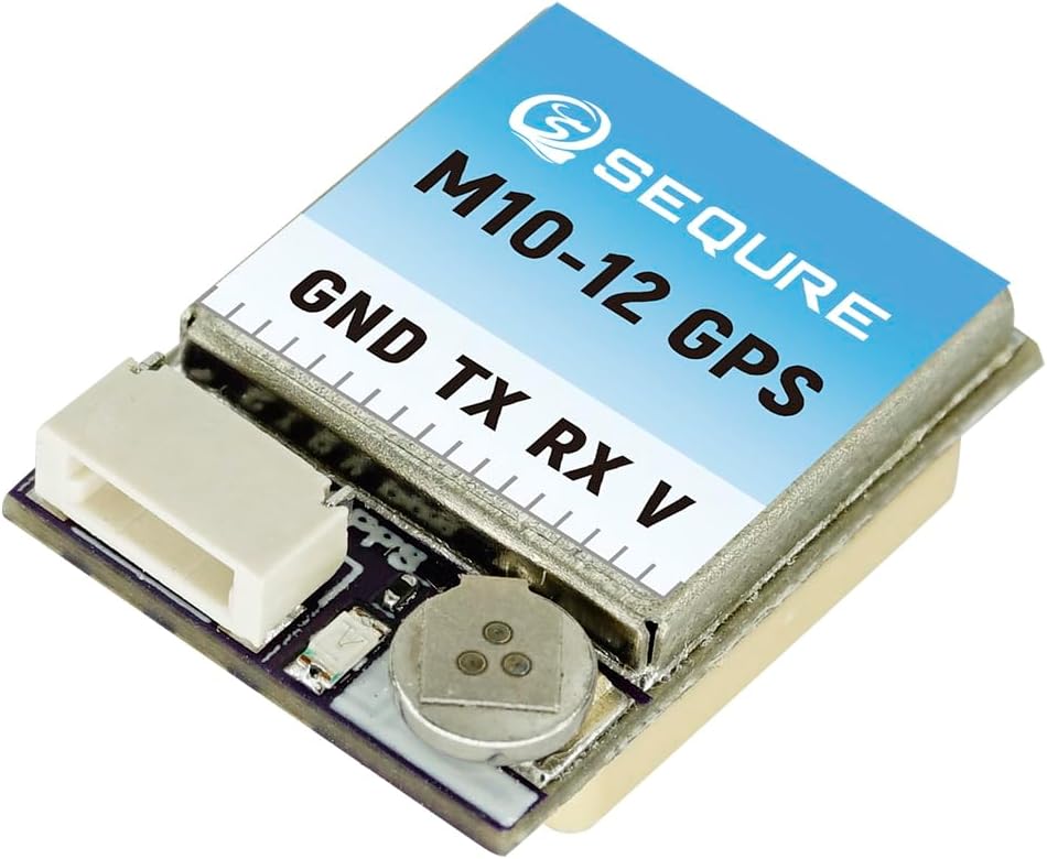 SEQURE M10-12 Mini FPV GPS Module with Upgraded 10th Generation Chip, Fast Satellite Positioning Ceramic Antenna for 10Hz Frequency FPV Racing Drones