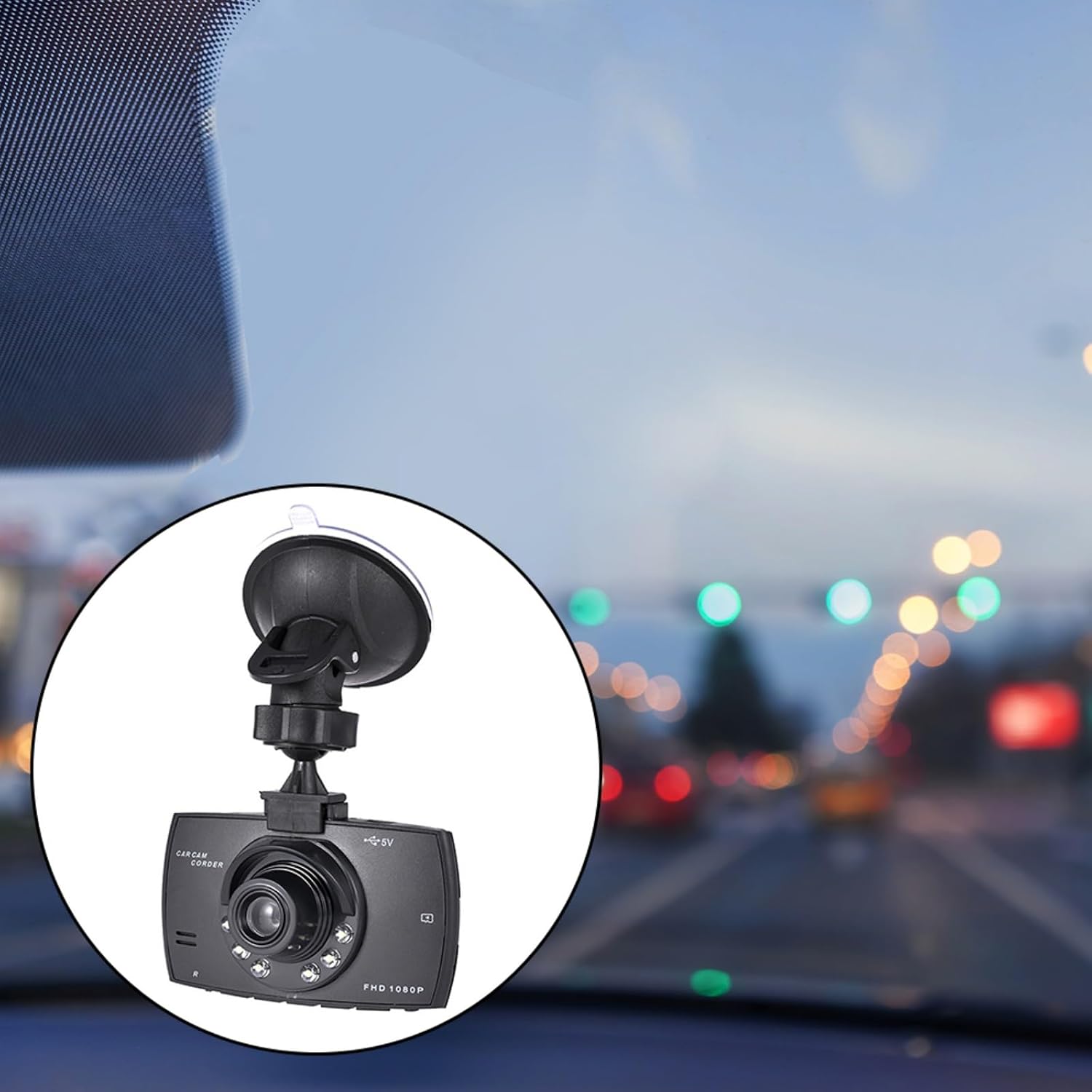 360 Degree Rotatable 1080P Dash Cam with Infrared Night Vision and Safe Suction Mounted Camera - Imagen 2