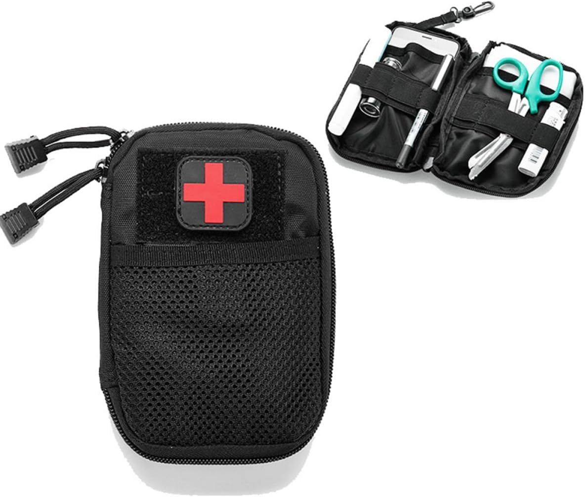Bolsa de Emergencia para Primeros Auxilios con Compartimento de Almacenamiento para Viaje Camping y Actividades al Aire Negro - Imagen 7
