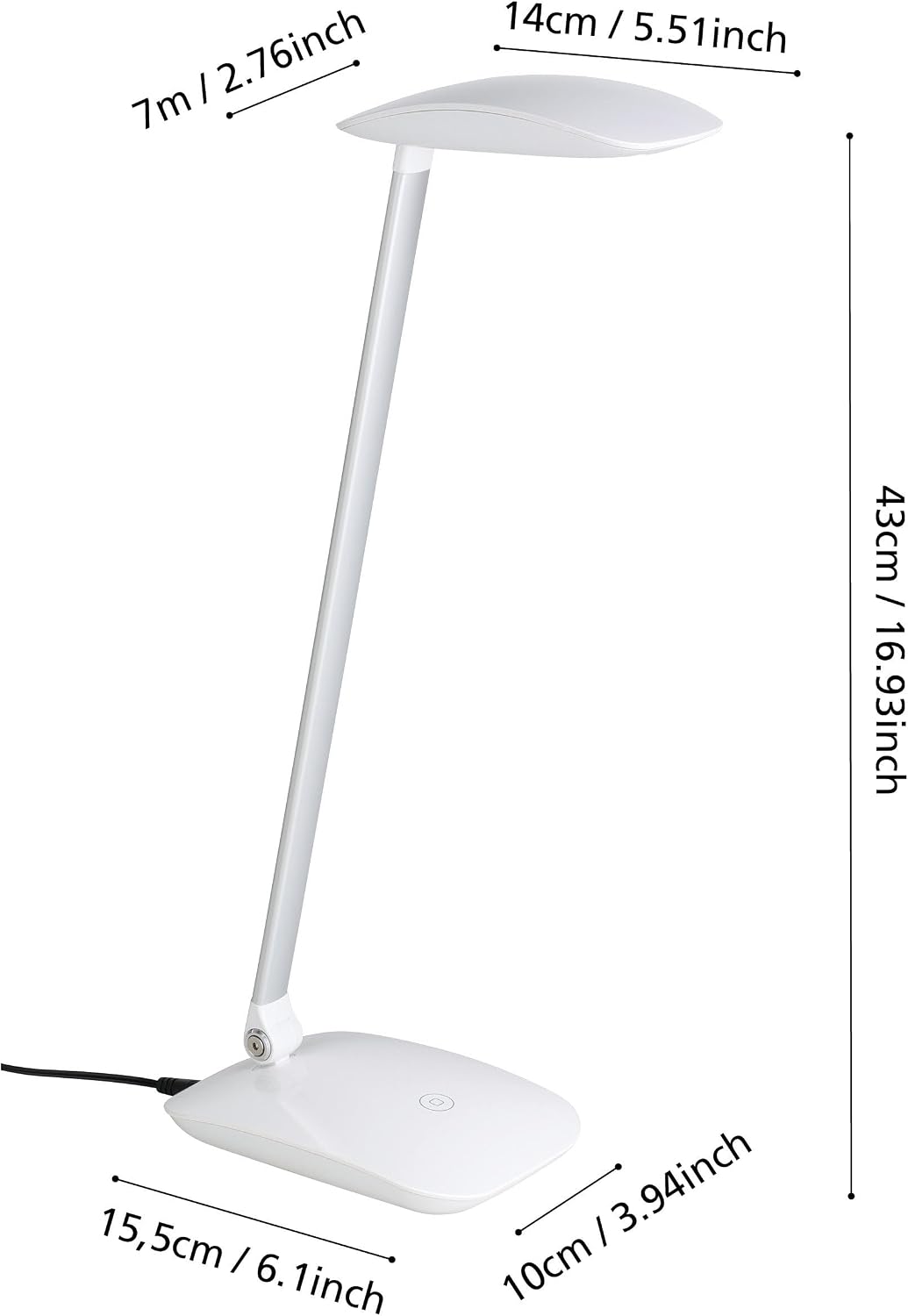 EGLO Cashier Table Lamp White, Table Lamps, White, Plastic, Home Office, Office, Study, IP20, II, ENEC - Imagen 8