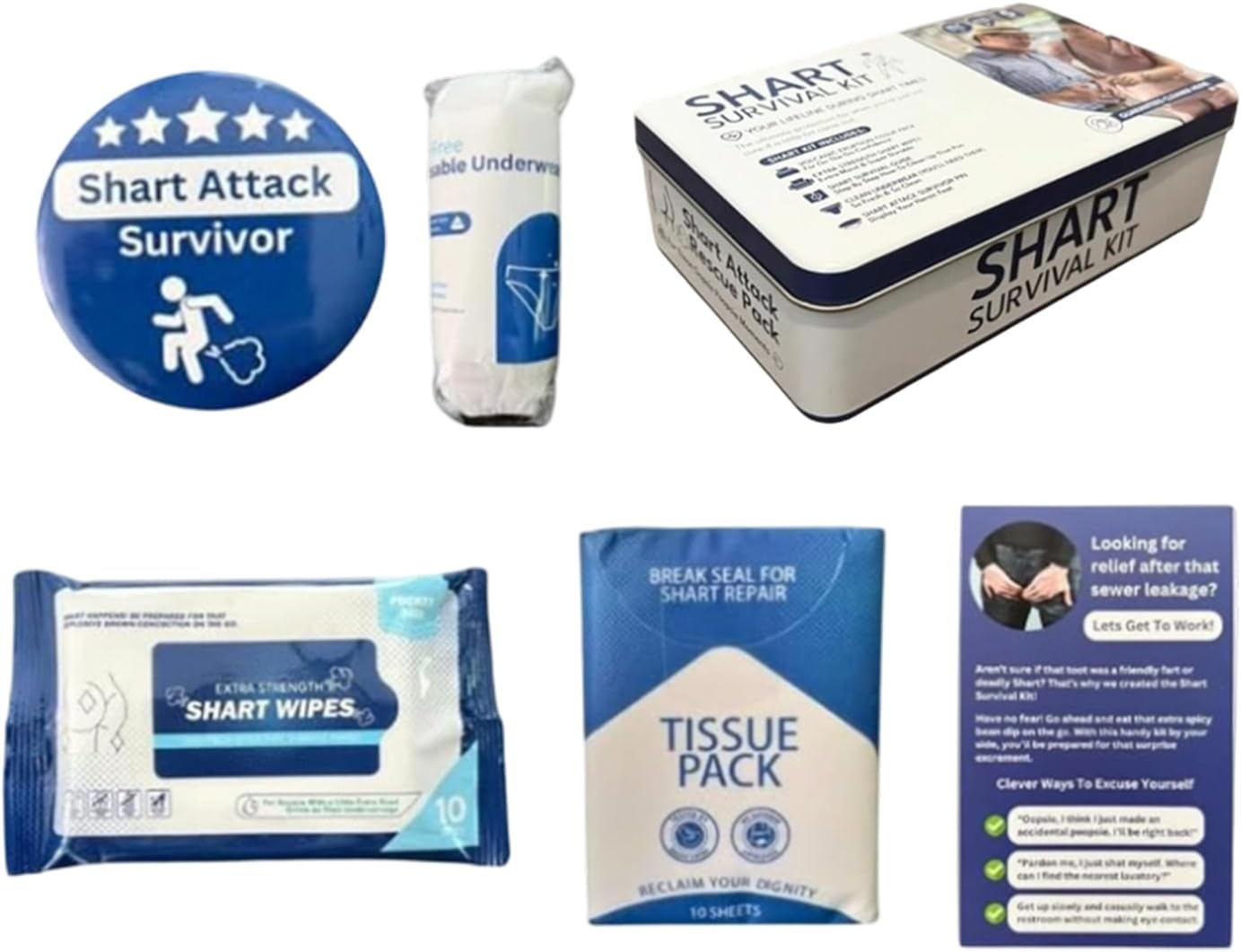 Kit de Supervivencia Accesorio De Relajación Portátil | Kit de Bromas de Supervivencia Para Hombre Familia Adultos Adolescentes Cumpleaños Navidad Día De Los Inocentes Año Nuevo
