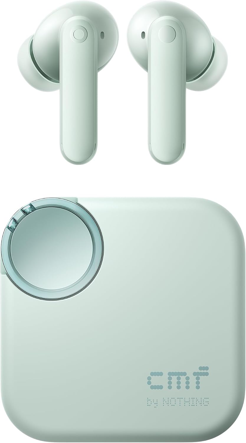 CMF by Nothing Buds 2 Wireless Headphones with 48dB Hybrid ANC, 55 Hours Battery, 11mm PMI Driver, 6 HD Microphones and Space Audio, IP55 Water and Dust Resistance - Light Green