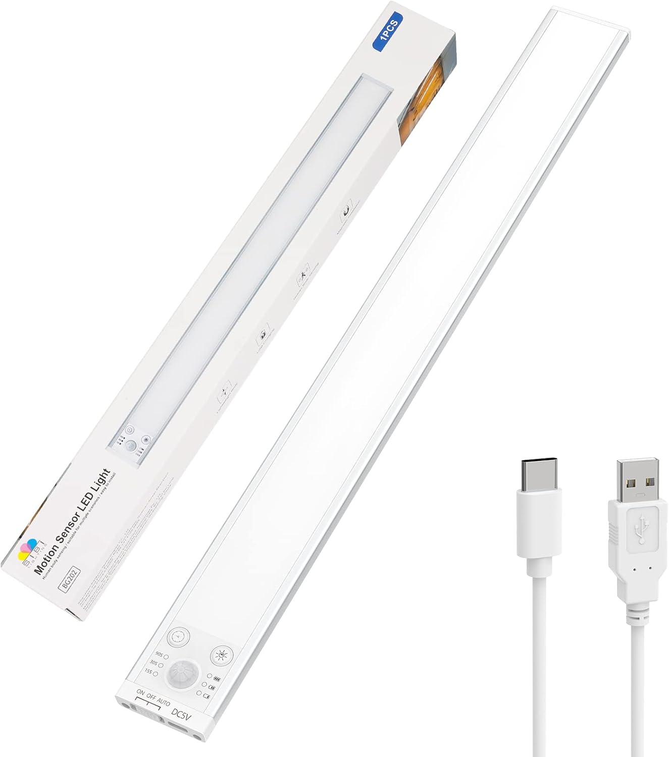 Under Cabinet Kitchen Light, SIBI Wireless Motion Sensor Lights Indoor with 10%-100% Stepless Dimming and 3 Kinds of Color Temperature, Stairs, 40cm